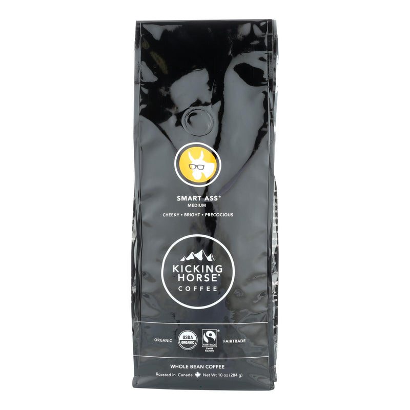 Kicking Horse Coffee - Whole Bean - Smart Ass - Case of 6 - 10 Ounce.