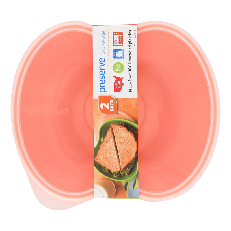 Preserve Small Square Food Storage Container - Orange- 2 Pack