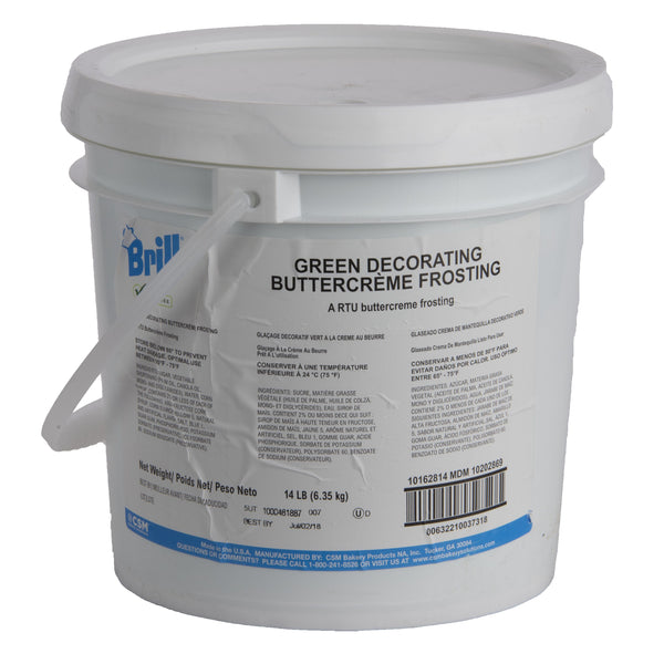 Brill Decorating Icing Green Transmart Pail 1-14 Pound Kosher 1-14 Pound