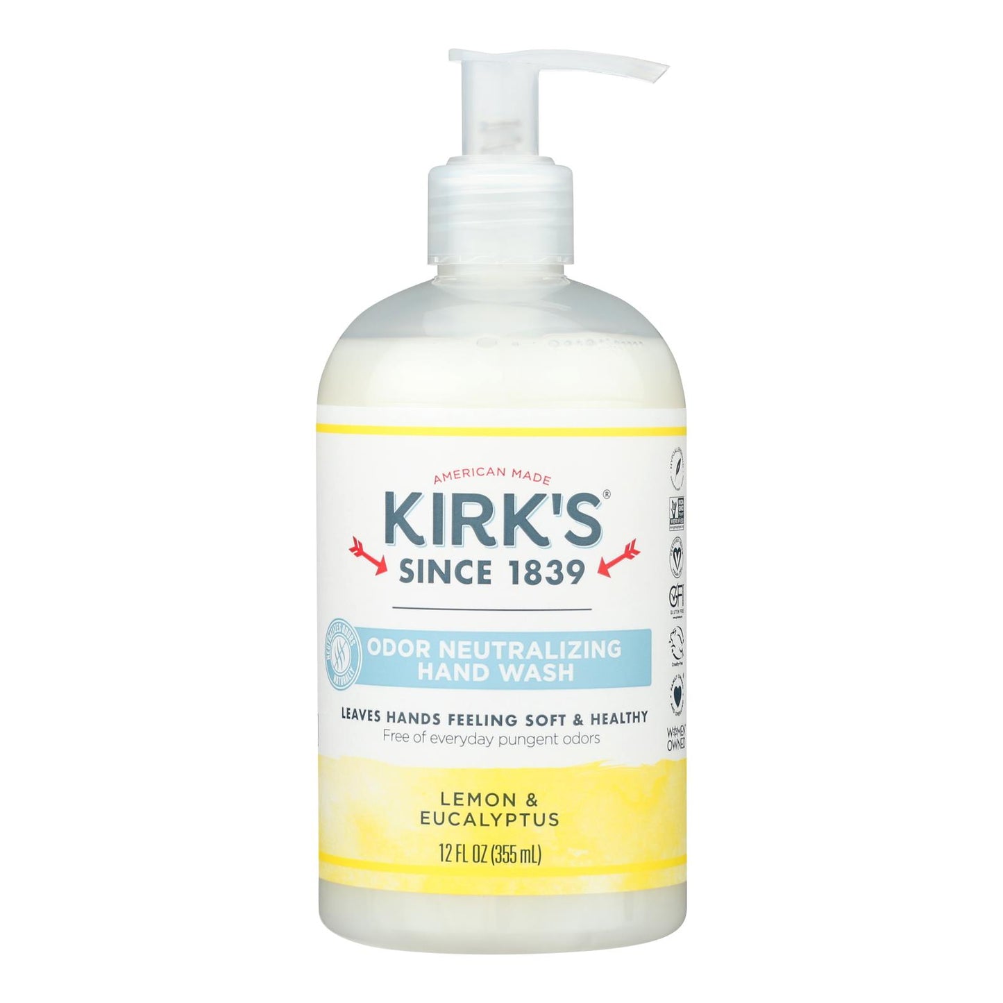 Kirk's Natural - Hand Soap Lemon Eucalyptus - 12 Fluid Ounce