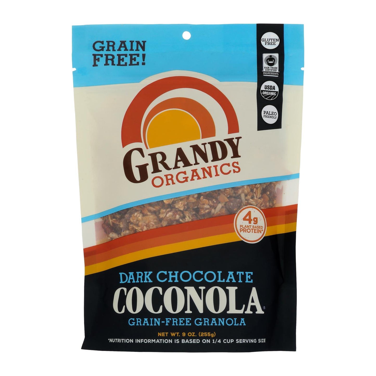 Grandy Oats Organic Granola - Chocolate Chunk Coconola - Case of 6 - 9 Ounce