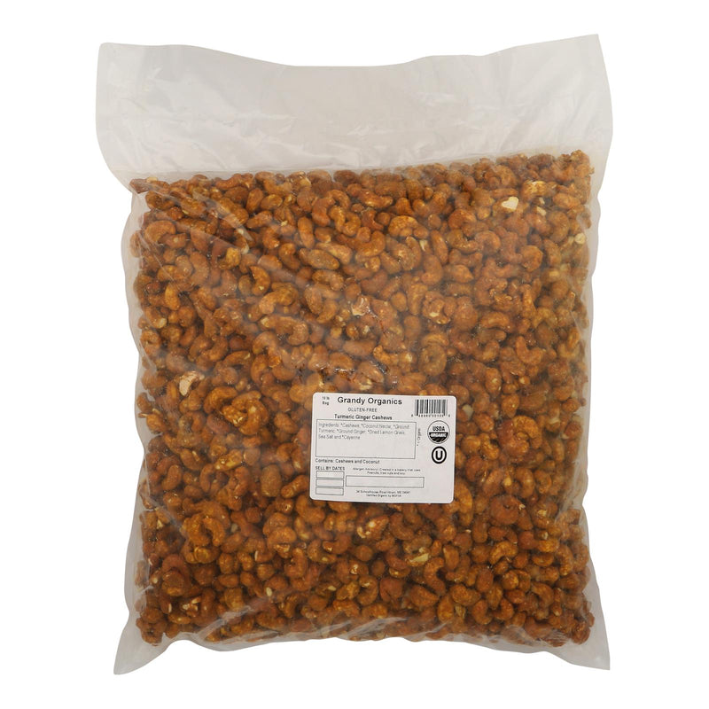 Grandy Oats Cashews Organic Turmeric Ginger - Single Bulk Item - 10LB