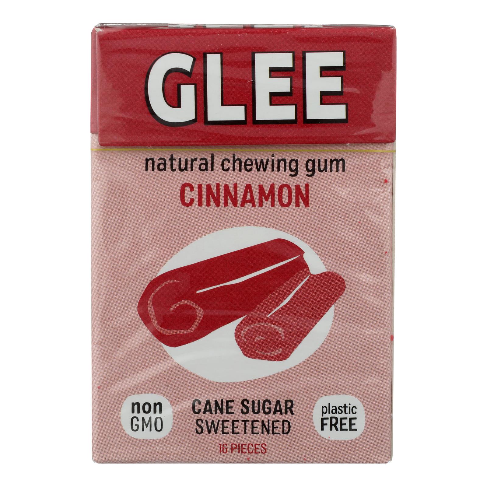 Glee Gum Chewing Gum - Cinnamon - Case of 12 - 16 Pieces