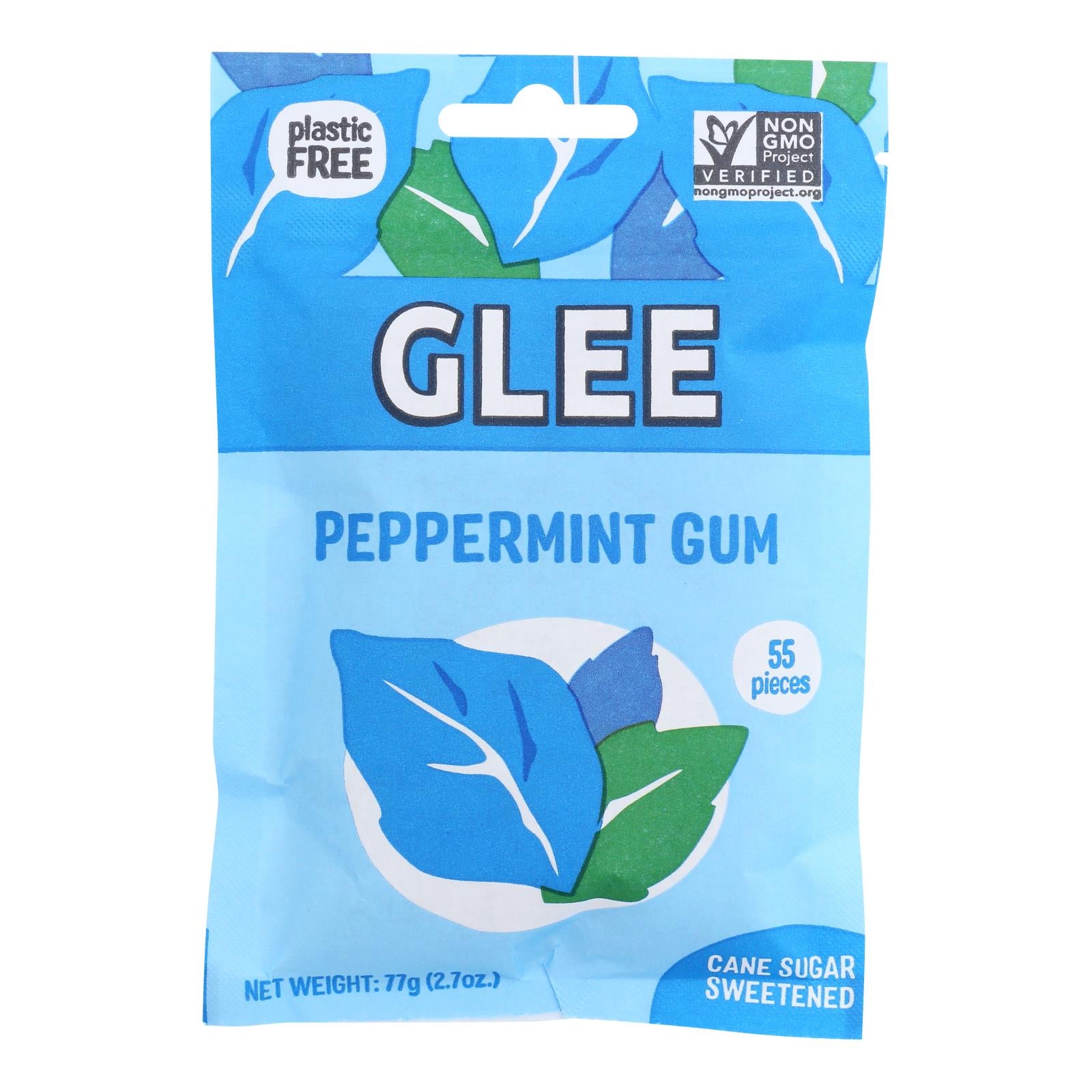 Glee Gum - Chewing Gum Peppermint Pouch - Case of 6-55 Count