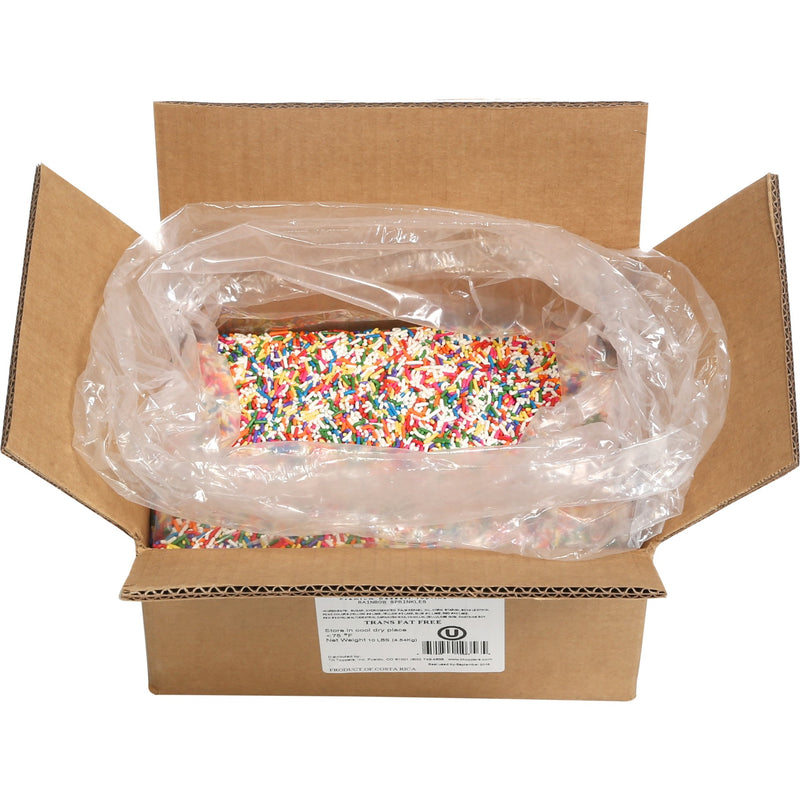 Box Rainbow Sprinkles 10 Pound Each - 1 Per Case.