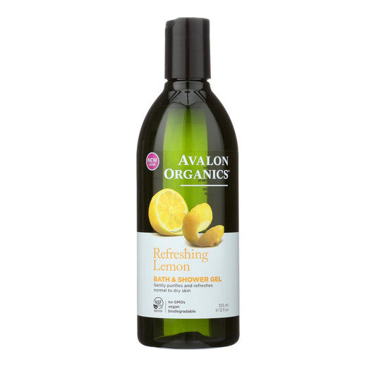 Avalon Organics Bath and Shower Gel Lemon - 12 fl Ounce