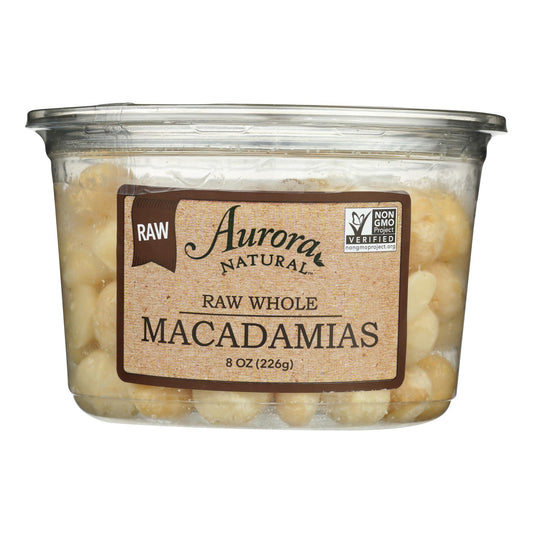 Aurora Natural Products - Raw Whole Macadamias - Case of 12 - 8 Ounce.