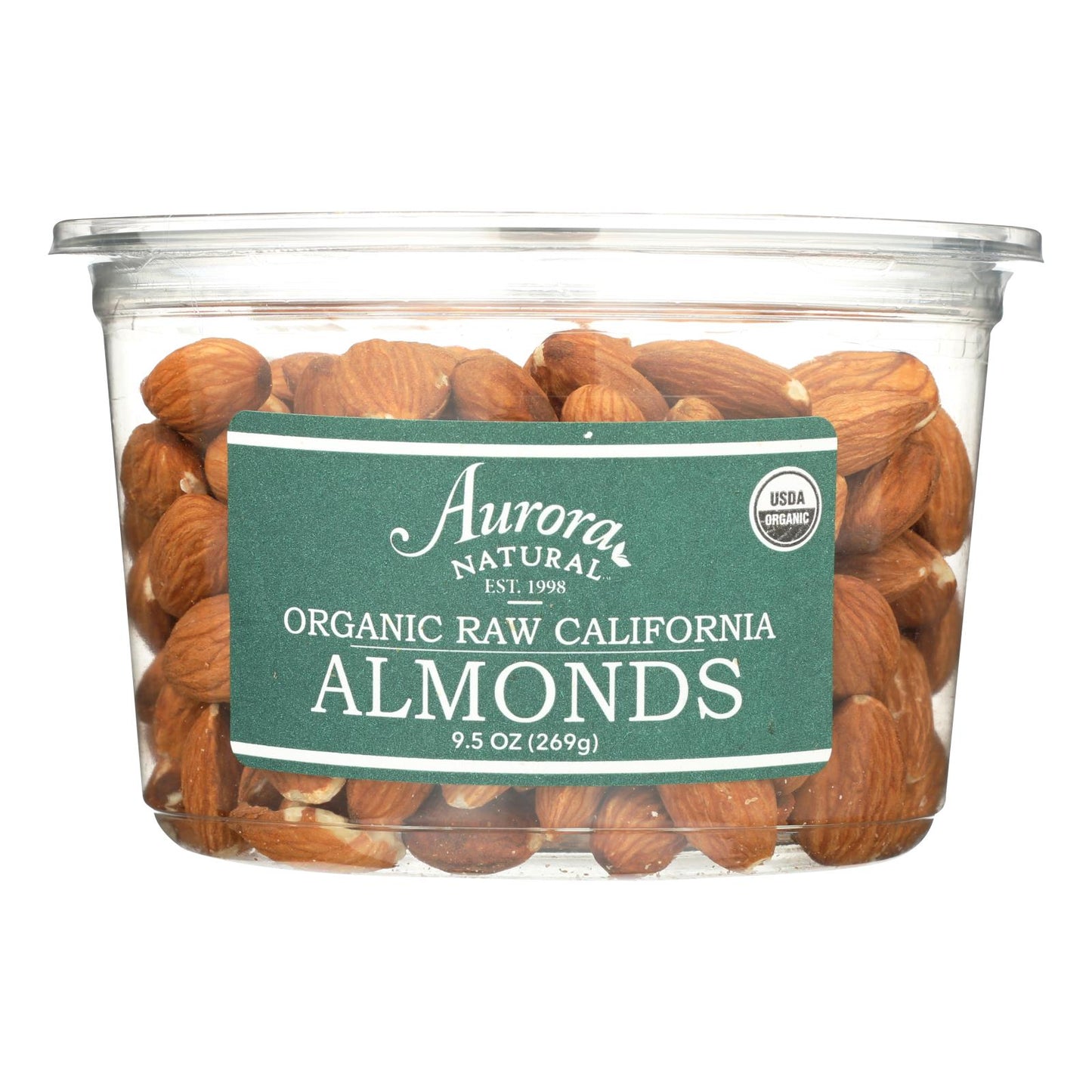 Aurora Natural Products - Organic Raw California Almonds - Case of 12 - 9.5 Ounce.