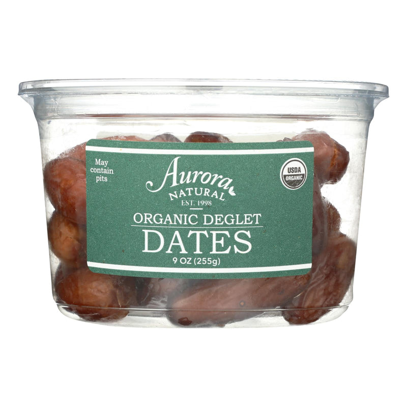 Aurora Natural Products - Organic Deglet Dates - Case of 12 - 9 Ounce.