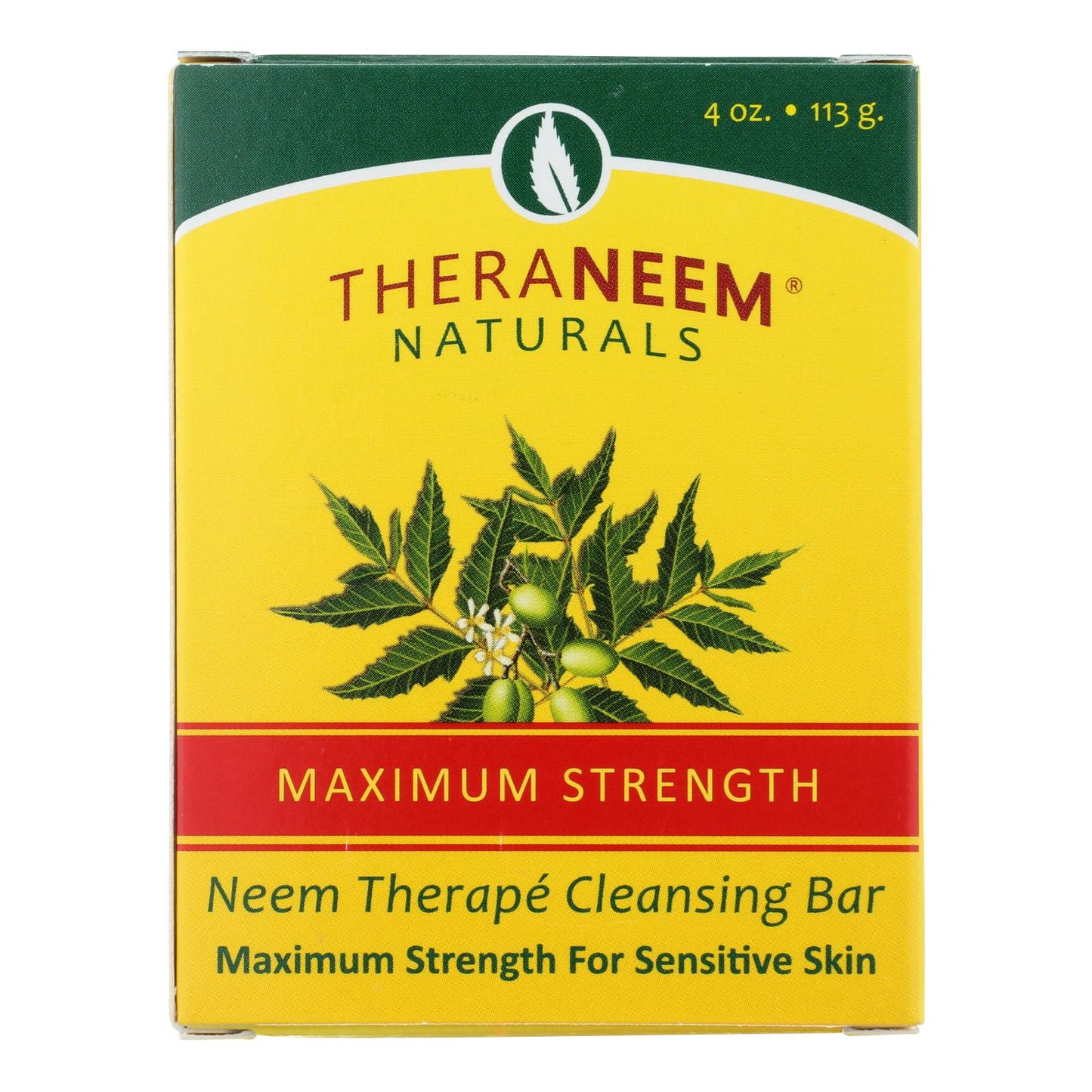 Theraneem Naturals Maximum Strength Neem Therape Cleansing Bar  - Case of 3 - 4 Ounce