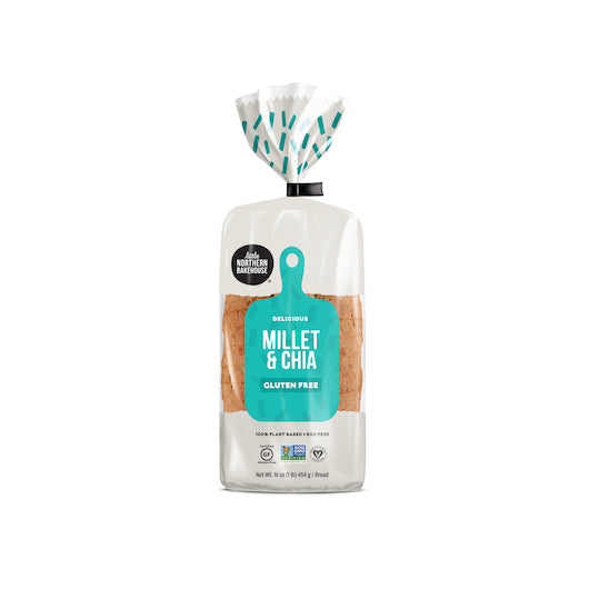 Little Northern Bakehouse Gluten Free Sliced Millet & Chia Seed Bread, 16 Ounce, 6 per case