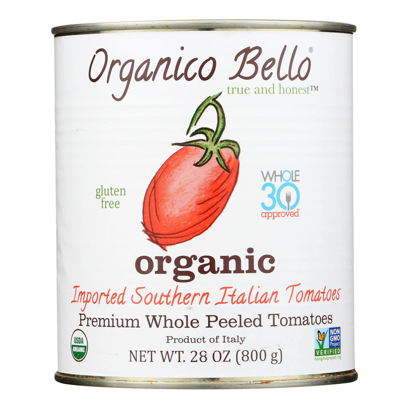 Organico Bello Tomatoes - Organic - Whole - Case of 12 - 28 Ounce