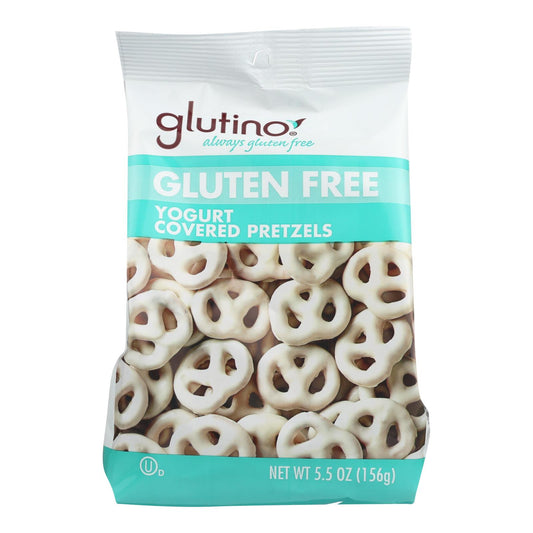 Glutino Peppermint pretzels - Yogurt - Case of 12 - 5.5 Ounce.