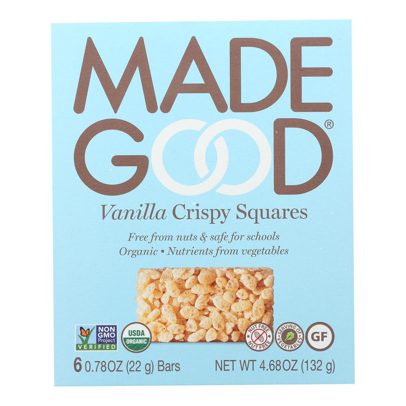 Made Good Crispy Squares - Vanilla - Case of 6 - 4.68 Ounce.