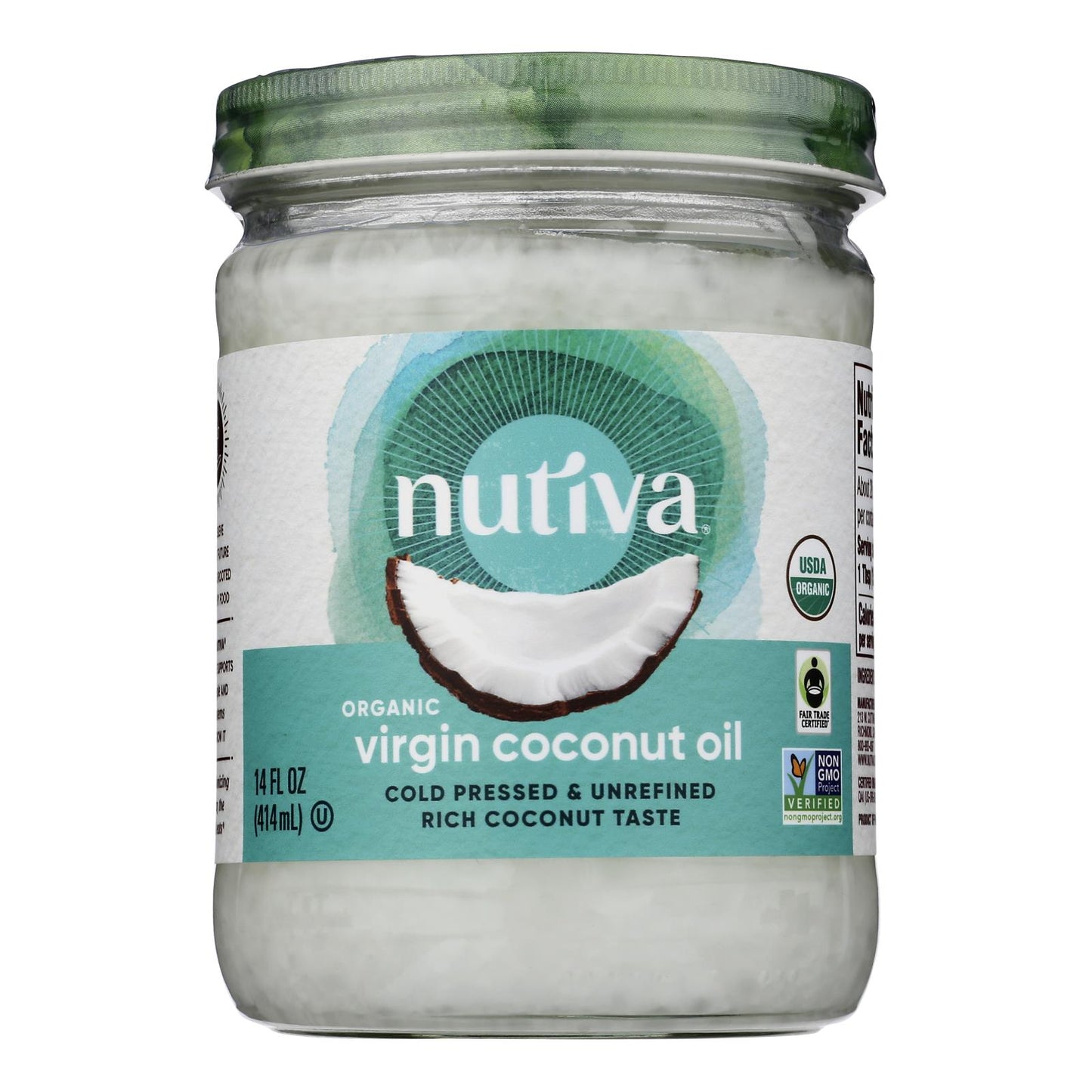 Nutiva Coconut Oil - Organic - Superfood - Virgin - Unrefined - 14 Ounce - Case of 6