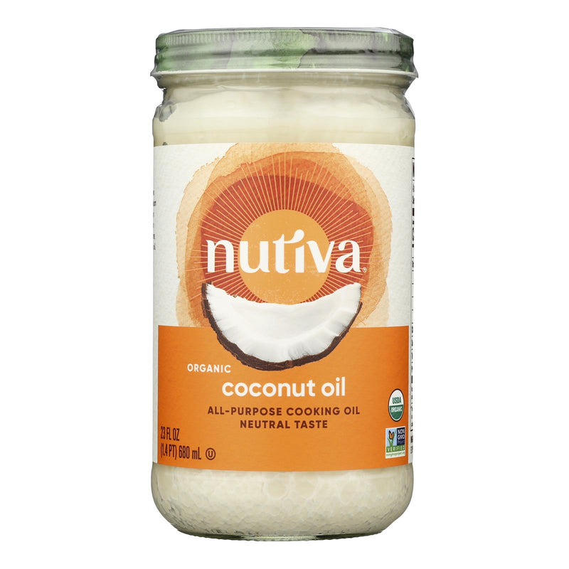 Nutiva Organic Coconut Oil - Refined - Case of 6 - 23 Fl Ounce.