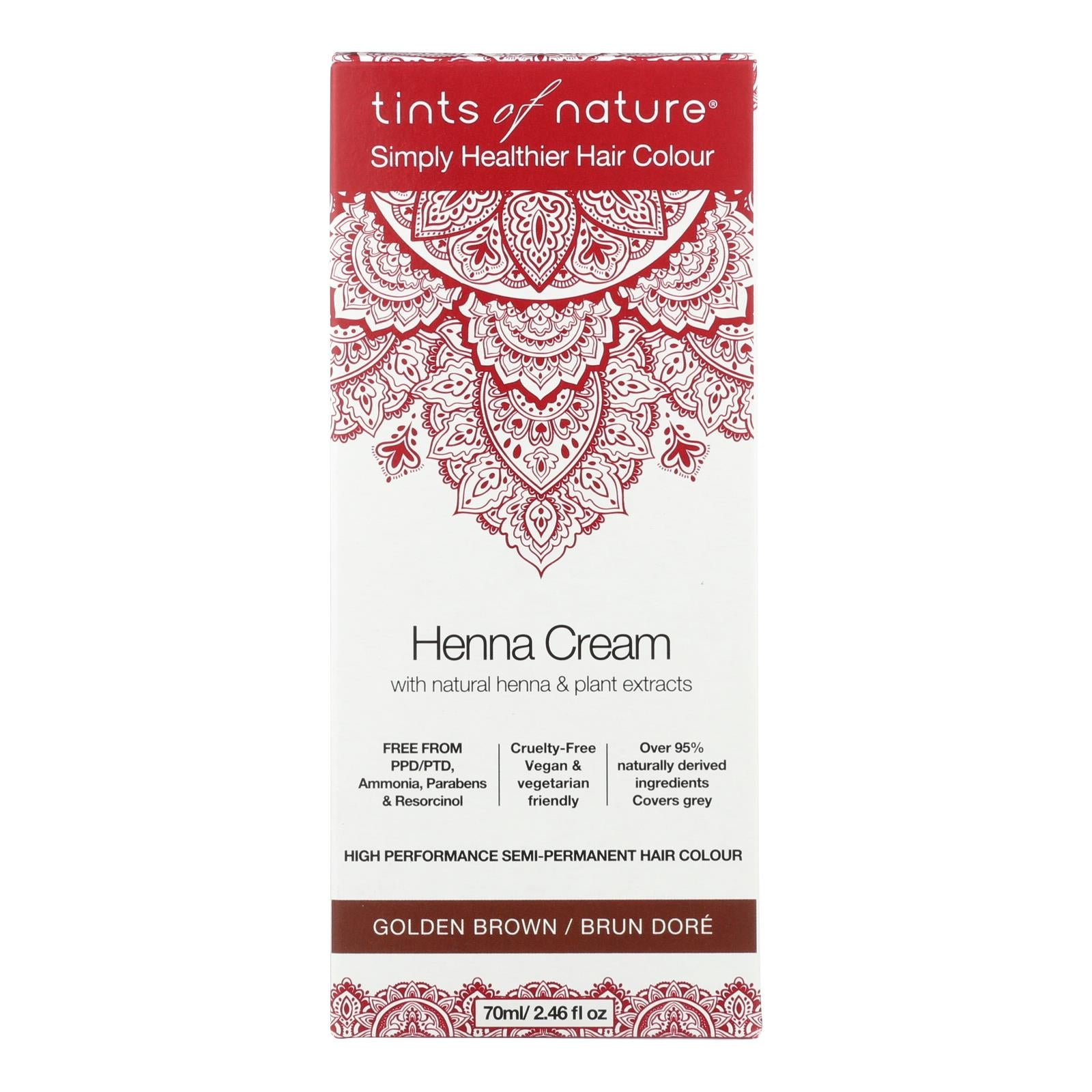 Tints Of Nature - Henna Cream Golden Brown - 2.46 Fluid Ounce