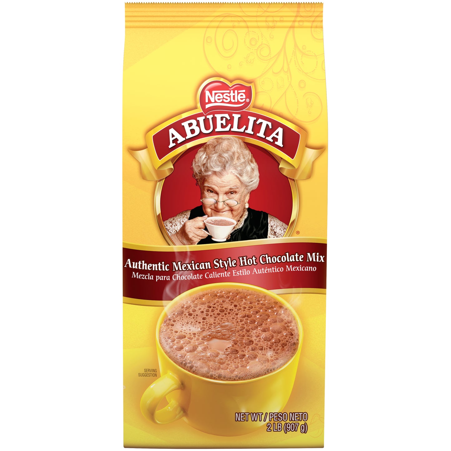 Nestle Abuelita Authentic Mexican Style Hot Chocolate Mix Bags 2 Pound Each - 6 Per Case.