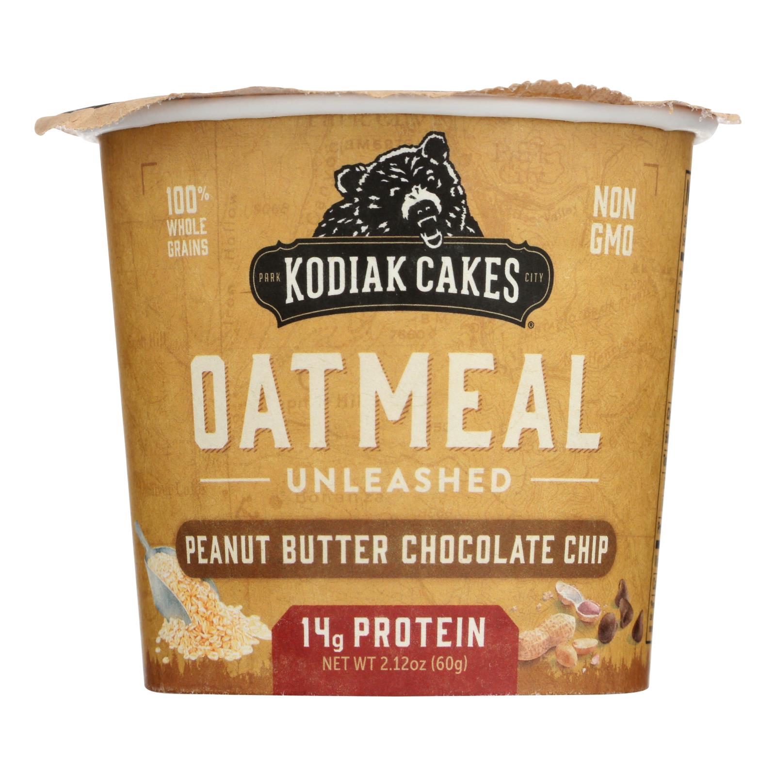 Kodiak Cakes Peanut Butter Chocolate Chip Oatmeal - Case of 12 - 2.12 Ounce