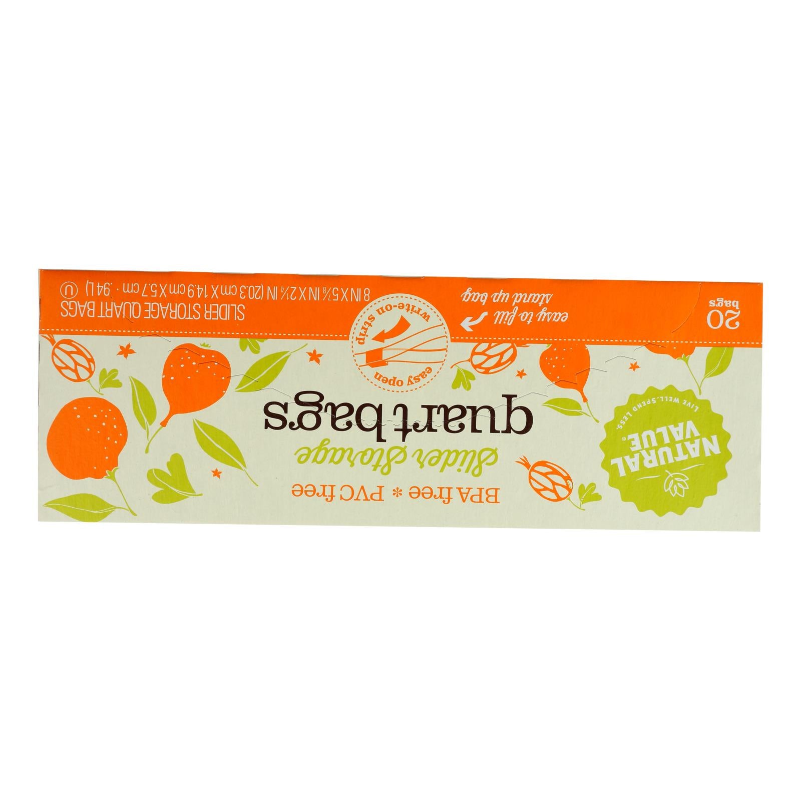 Natural Value - Nv Qt Slidr Storage Bags - Case of 12 - 20 Count