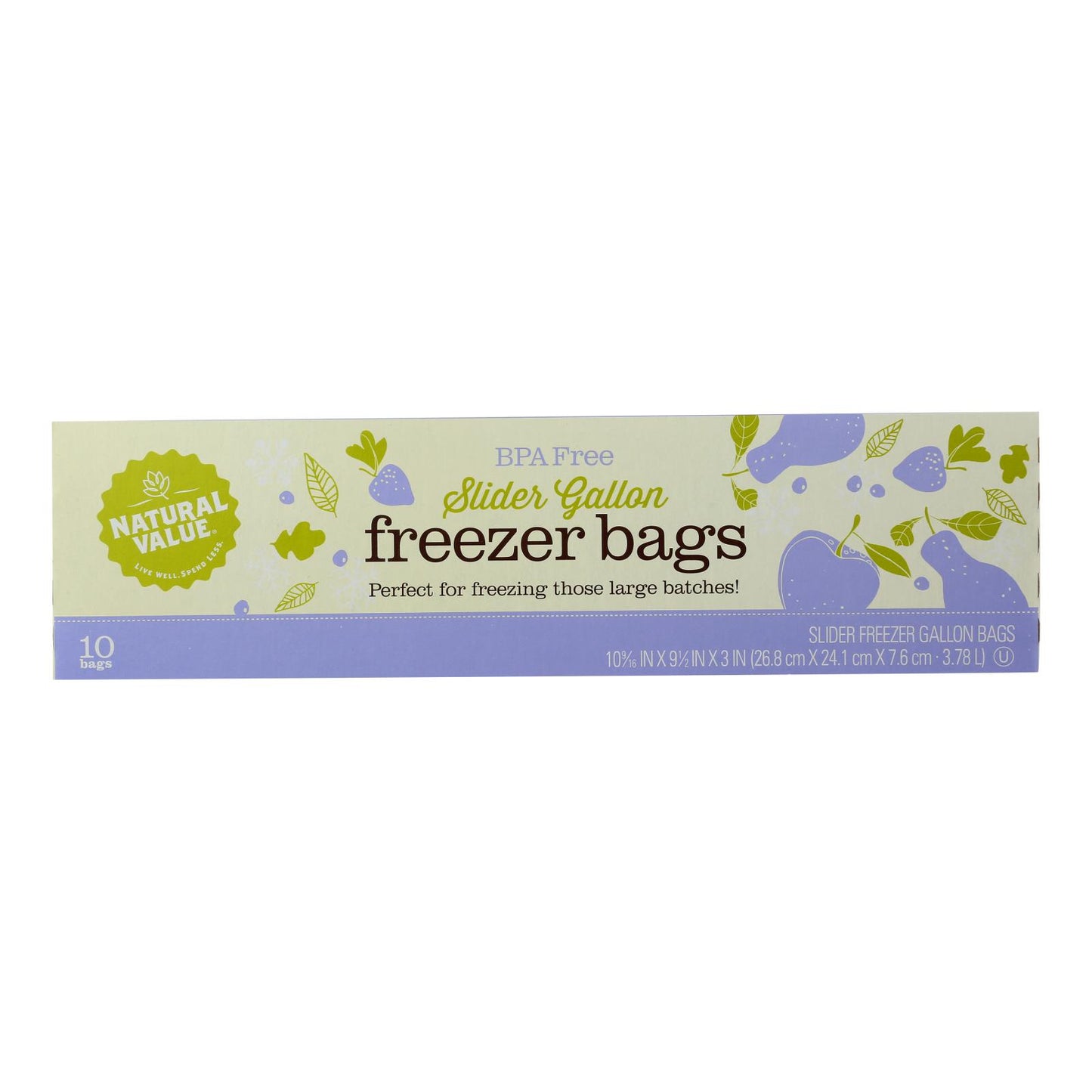 Natural Value - Storage Bags Gallon Frzr - Case of 12 - 10 Count