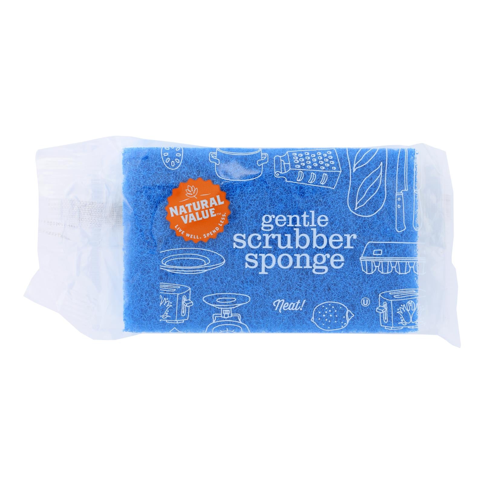 Natural Value - Gentle Scrubber Sponge - Case of 24 - 1 Count