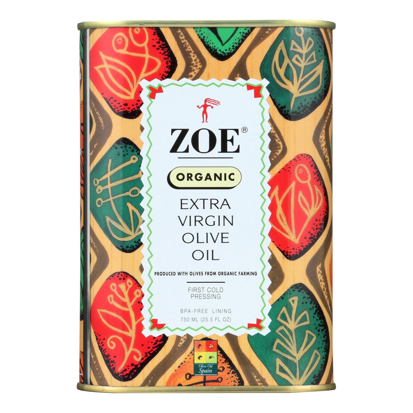 Zoe - Organic Extra Virgin Olive Oil - Case of 6 - 25.5 fl Ounce.