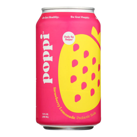 Poppi - Prebio Soda Strwbry Lemon - Case of 12-12 Fluid Ounce