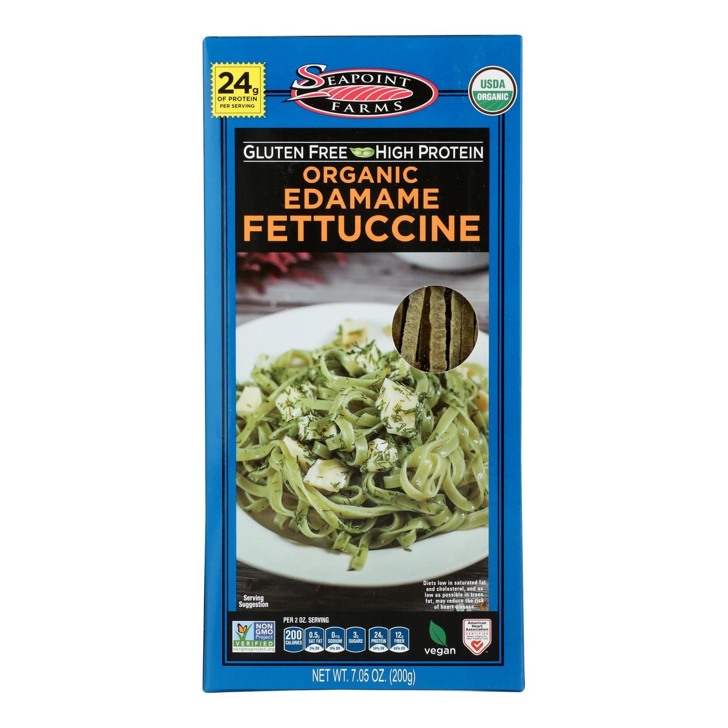 Seapoint Farms Edamame Fettuccine - Case of 12 - 7.5 Ounce.