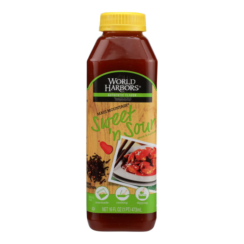 World Harbor Maui Mountain Hawaiian Style Sweet and Sour Sauce - Case of 6 - 16 Fl Ounce.