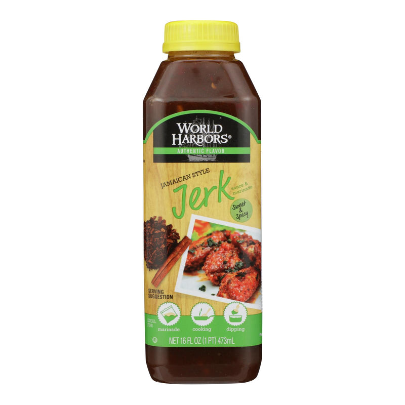 World Harbor Jamaican Style Jerk Marinade and Sauce - Case of 6 - 16 Fl Ounce.