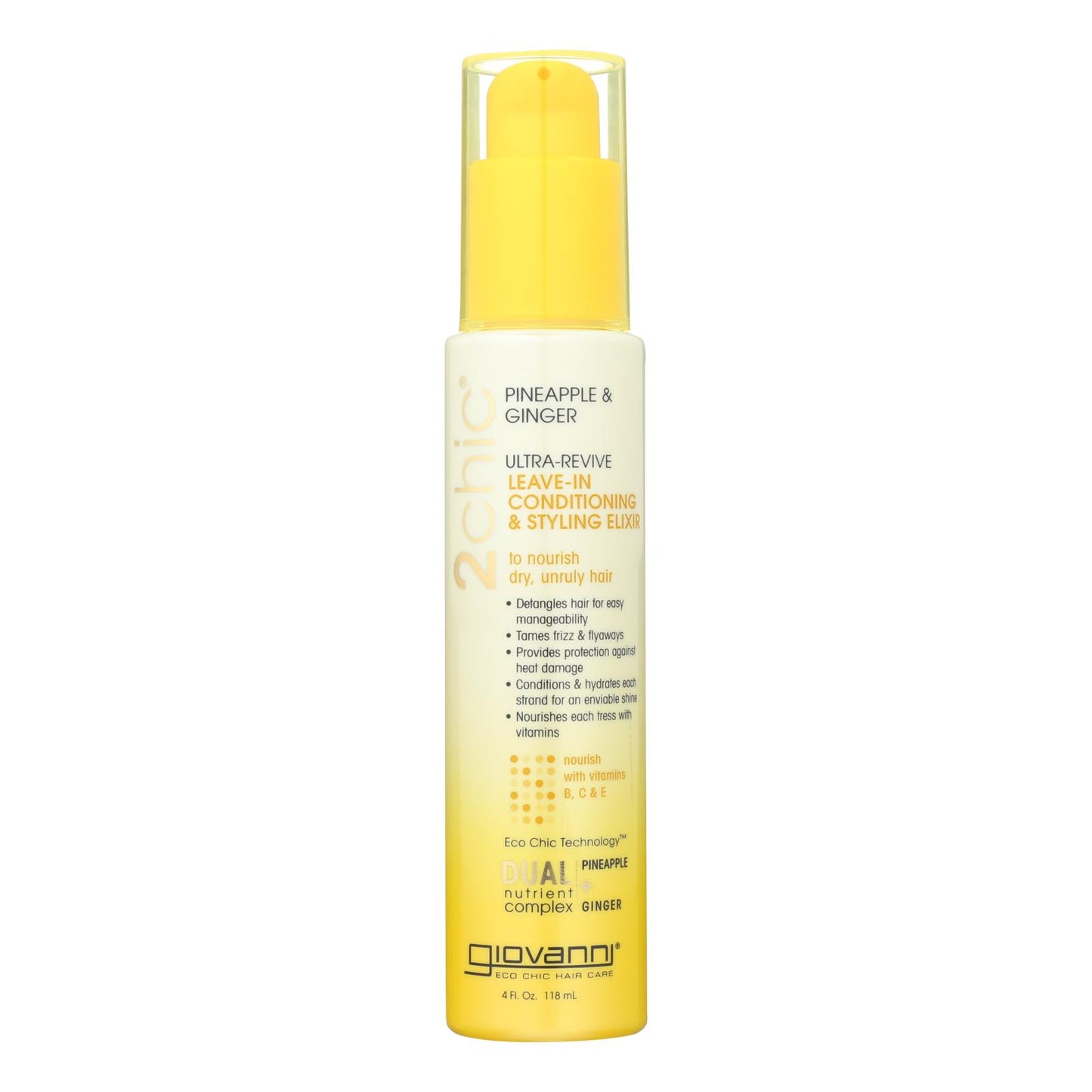 Giovanni Hair Care Products Conditioner - Pineapple and Ginger - Case of 1 - 4 fl Ounce.