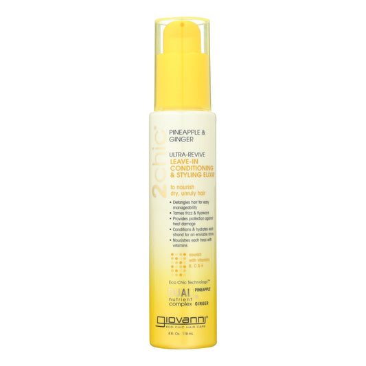 Giovanni Hair Care Products Conditioner - Pineapple and Ginger - Case of 1 - 4 fl Ounce.