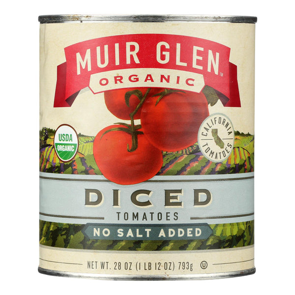 Muir Glen Organic Tomatoes - Diced - No Salt - Case of 12 - 28 Ounce