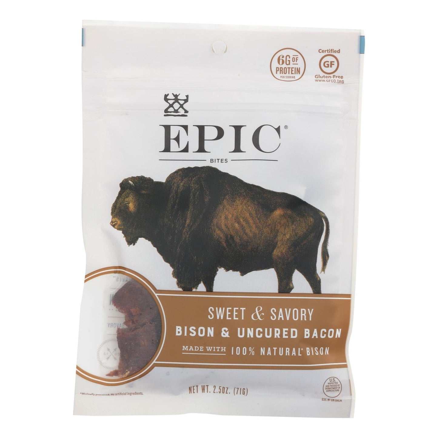 Epic - Jerky Bites - Bison Meat - Case of 8 - 2.5 Ounce.