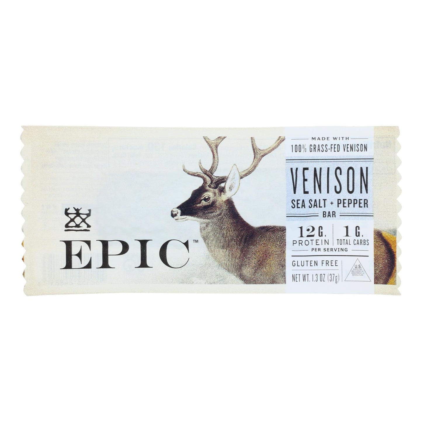 Epic - Bar Venison Sea Salt and Pepper - Case of 12-1.3 Ounce