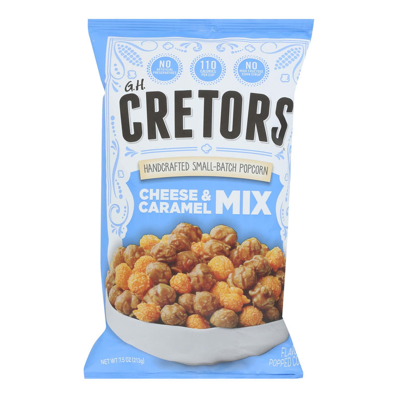 G.H. Cretors - Cheese & Caramel Popcorn - Case of 12 - 7.5 Ounce.