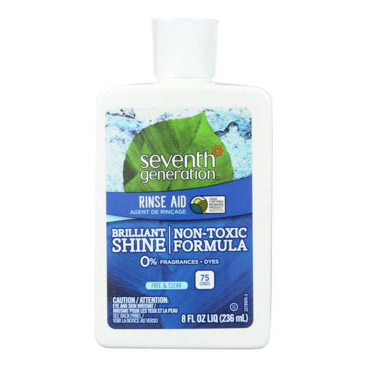 Seventh Generation Dish Rinse Aid - Free and Clear - 8 Ounce - Case of 9