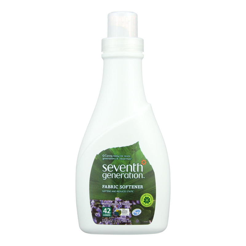 Seventh Generation Natural Liquid Fabric Softener - Blue Eucalyptus and Lavender - Case of 6 - 32 Fl Ounce.