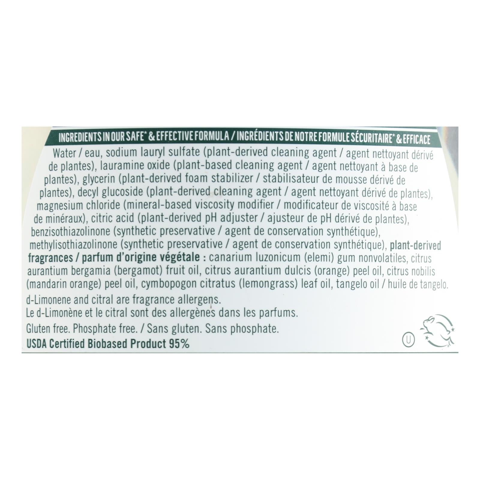 Seventh Generation - Dish Liquid Lemongrass Clementine - Case of 6-19 Fluid Ounce