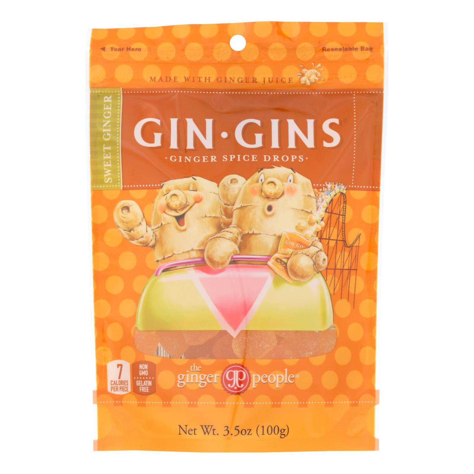 The Ginger People Gin Gins Ginger Spice Drops  - Case of 12 - 3.5 Ounce