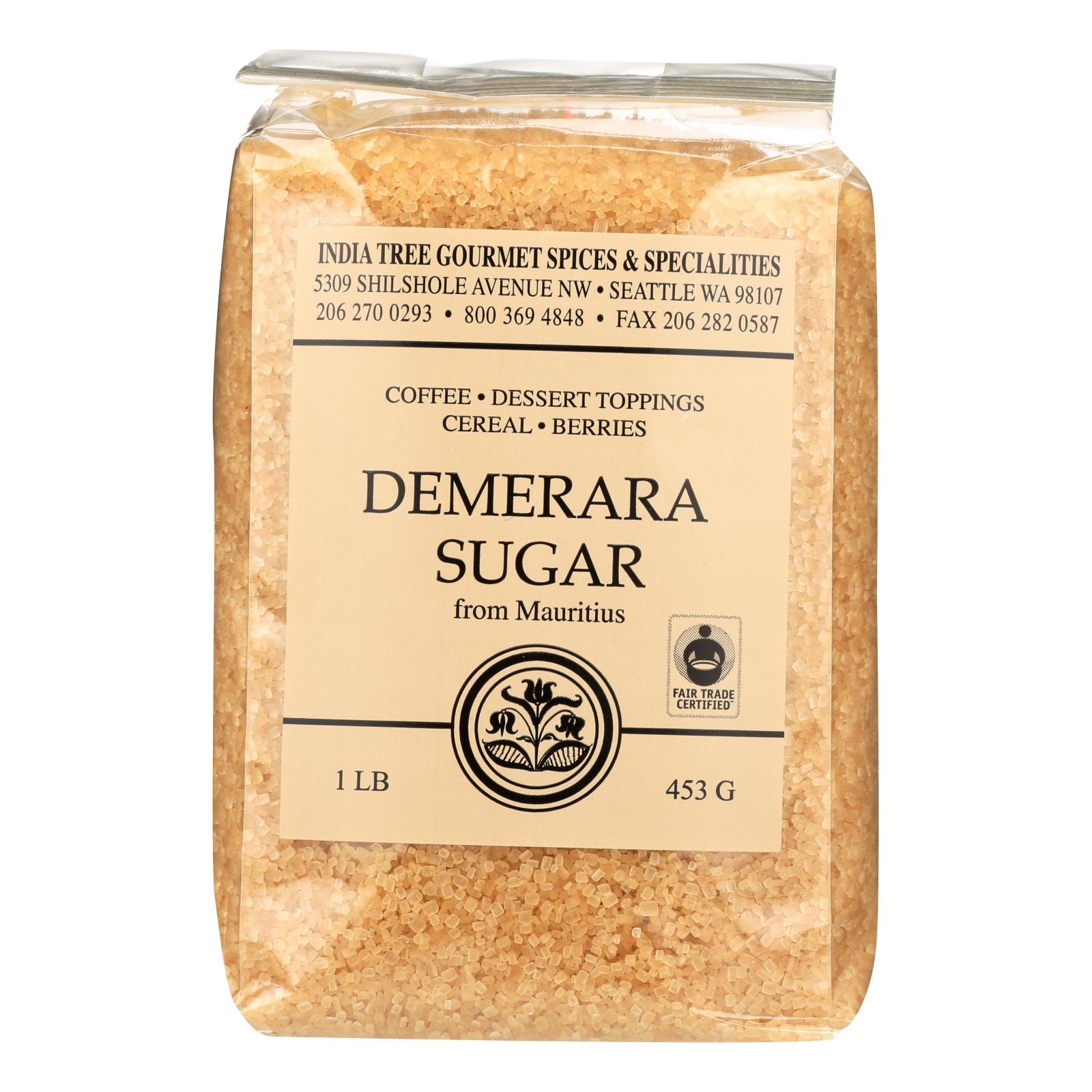 India Tree Gourmet Spices & Specialties Demerara Sugar  - Case of 6 - 16 Ounce