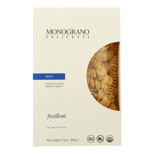 Monograno - Matt Organic Fusilloni - Case of 8 - 17.64 Ounce