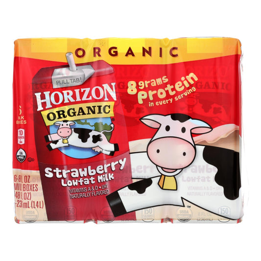 Horizon Organic Dairy Low-fat Milk - Strawberry - Case of 3 - 8 Fl Ounce.