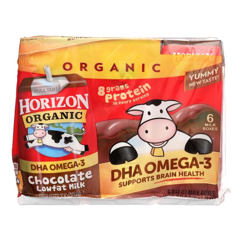 Horizon Organic Dairy Milk - Organic - 1 Percent - Lowfat - Box - Chocolate - plus DHA Omega-3 - 6/8 Ounce - case of 3