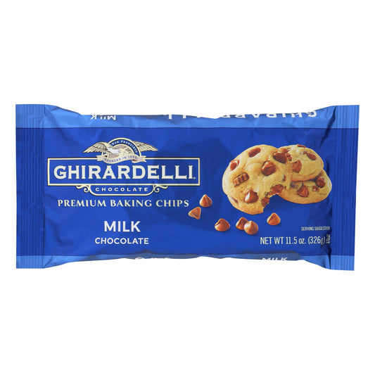 Ghirardelli Baking Chips - Milk Chocolate - Case of 12 - 11.5 Ounce.