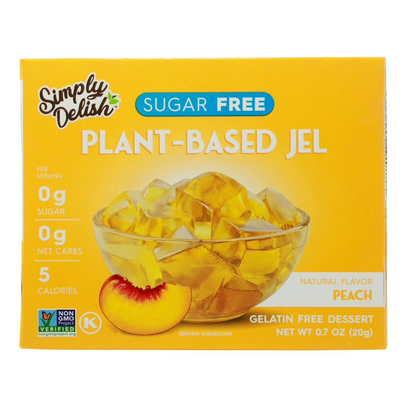 Simply Delish Jel Dessert - Peach - Case of 6 - 1.6 Ounce.