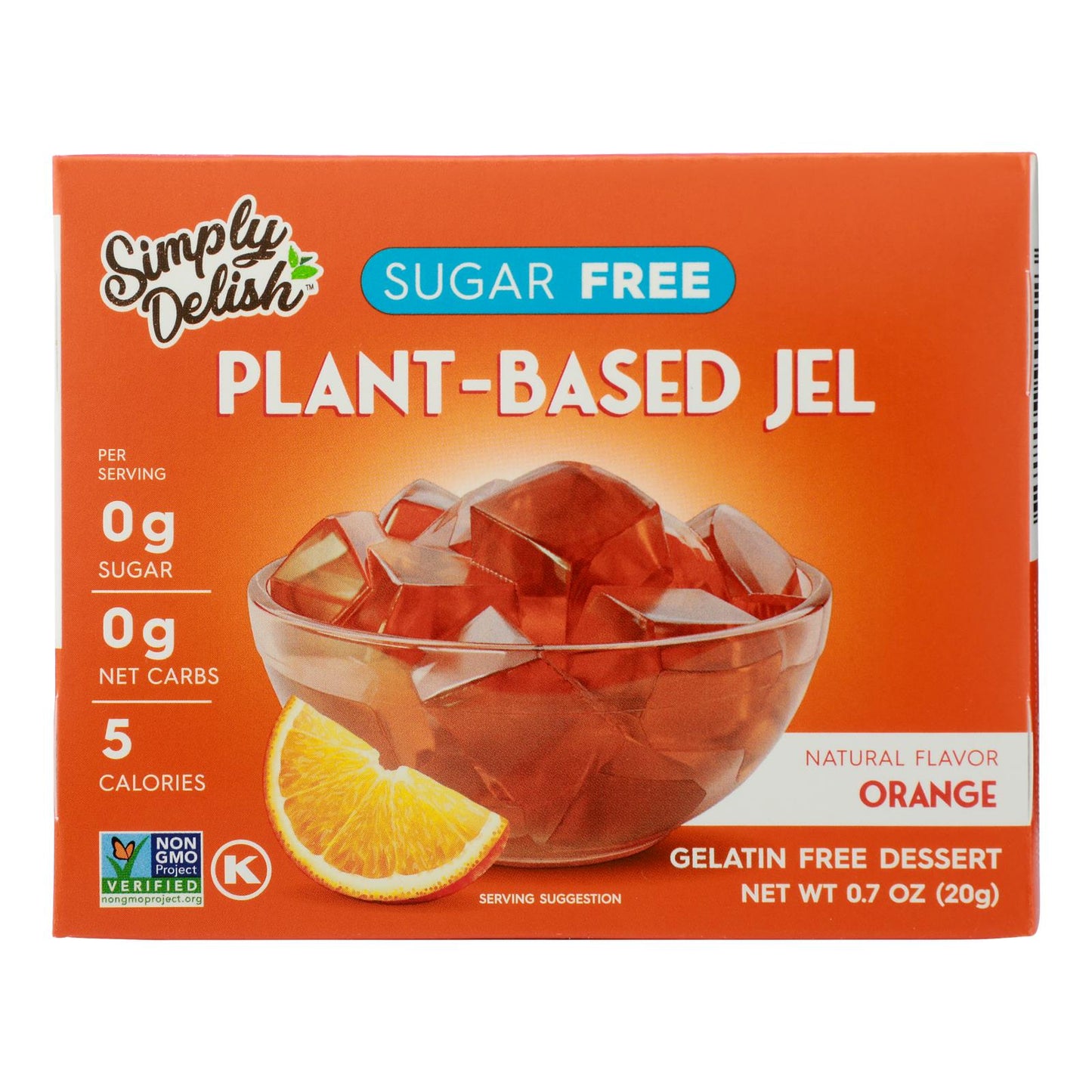 Simply Delish Natural Jel Dessert - Orange - Case of 6 - 1.6 Ounce.