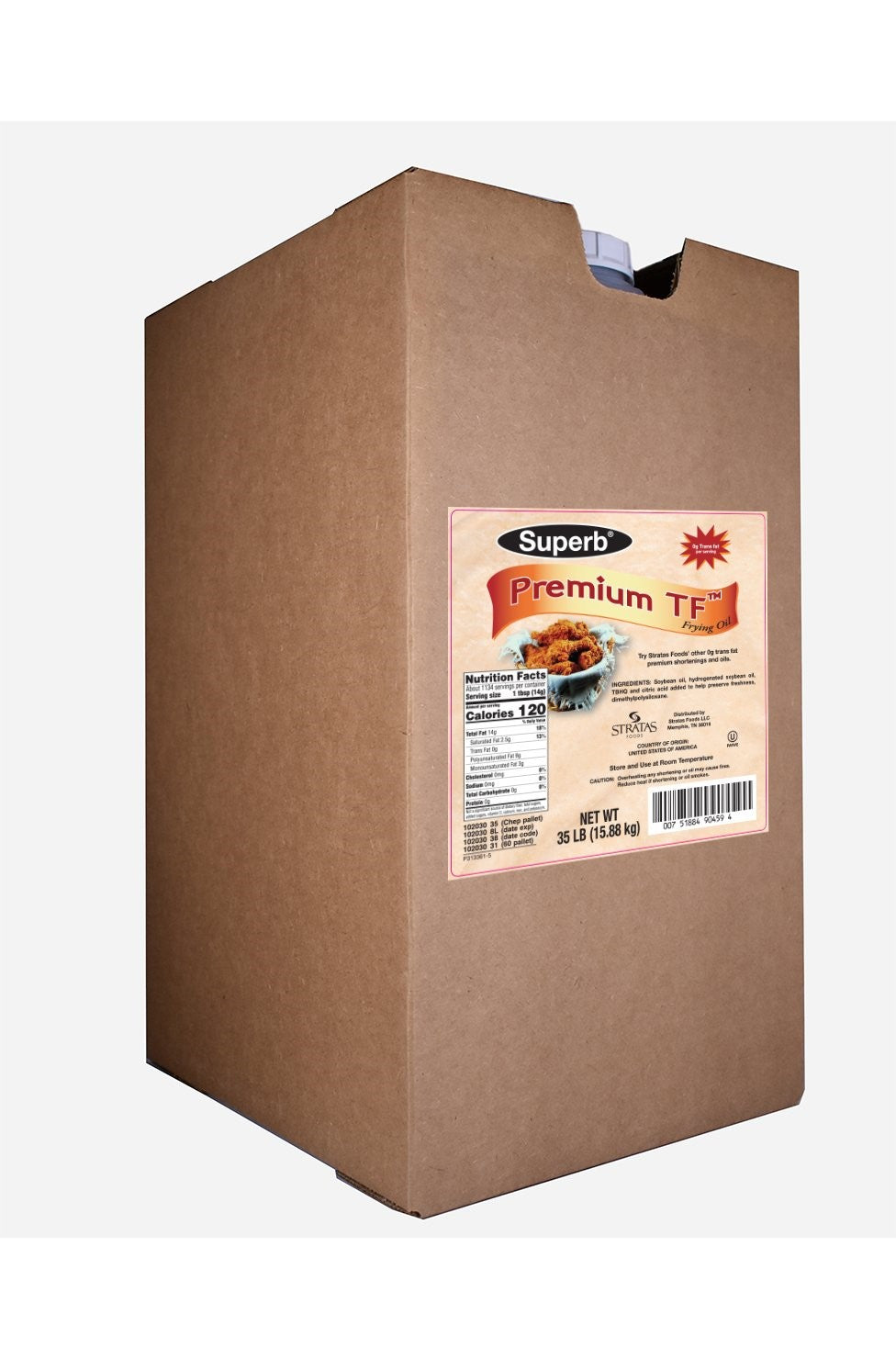 Superb Frying Shortening Trans Fat Free, 35 Pound - 1 Per Case.