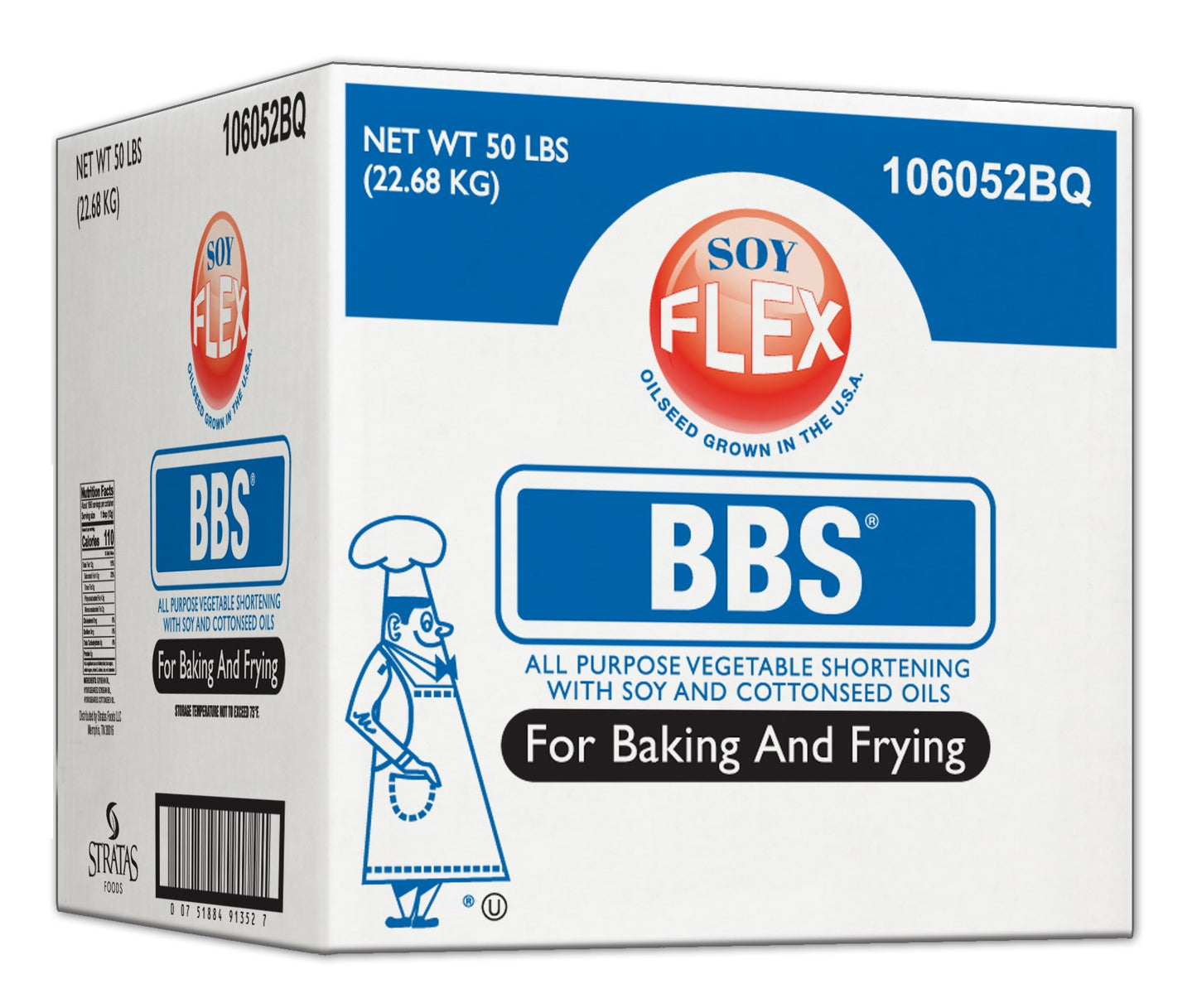 Bbs Soy Flex All Purpose Vegetable Shortening, 50 Pound - 1 Per Case.